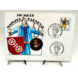 Alemania. 1988. Sobre Conmemorativo con Sello y Medalla (Nuevo) 150 Años Carnaval de Mainzer