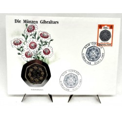 Gibraltar. 1989. Sobre Conmemorativo con Sello y Moneda (Nuevo)