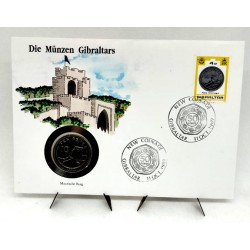 Gibraltar. 1989. Sobre Conmemorativo con Sello y Moneda (Nuevo)
