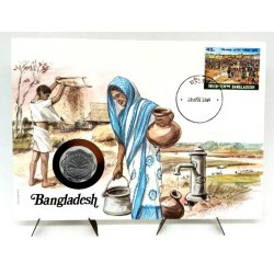 Bangladesh. Sin Fecha. Sobre Conmemorativo con Sello y Moneda (Nuevo)
