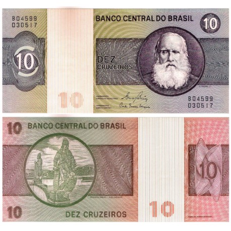 (193e) Brasil. 1970-80. 10 Cruzeiros (SC)