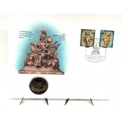 Alemania Democrática. 1990. Sobre Conmemorativo con Sello y Moneda  (Nuevo)