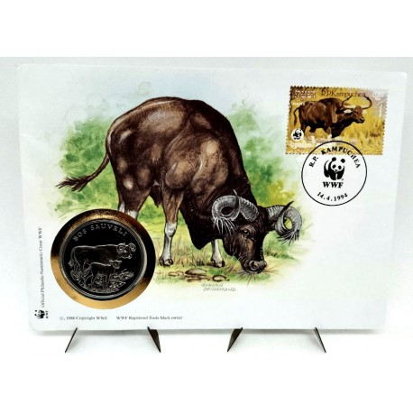 Kampuchea Democrática. 1994. Sobre Conmemorativo con Sello y Medalla (Nuevo)