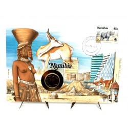 Namibia. 1994. Sobre Conmemorativo con Sello y Moneda (Nuevo)