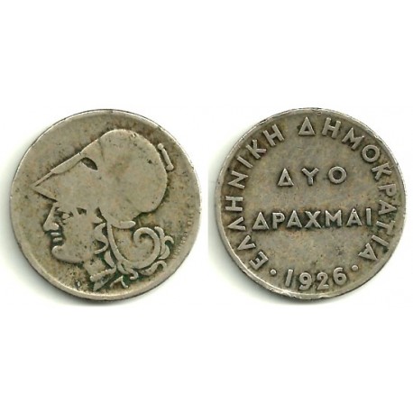 (70) Grecia. 1926. 2 Drachma (MBC)