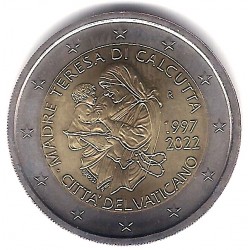 Ciudad del Vaticano. 2022. 2 Euro (SC) Madre Teresa de Calcuta. SIN BLISTER