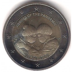Malta. 2021. 2 Euro (SC) Heroes de la Pandemia. SIN BLISTER