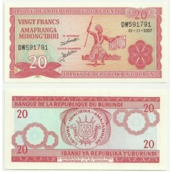Burundi. 2007. 20 Francs (SC)