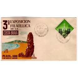 Sobre Primer Día. España. 1959. Playa de Aro. 3a Exposición Filatélica (Nuevo)