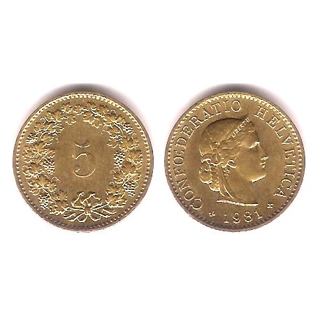 (26c) Suiza. 1981. 5 Rappen (EBC)