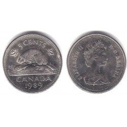 (60.2a) Canadá. 1989. 5 Cents (EBC-)