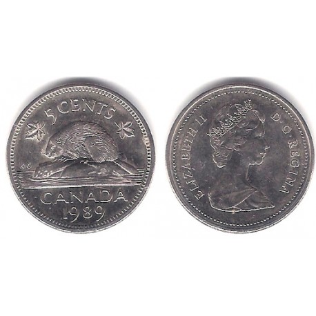 (60.2a) Canadá. 1989. 5 Cents (EBC-)