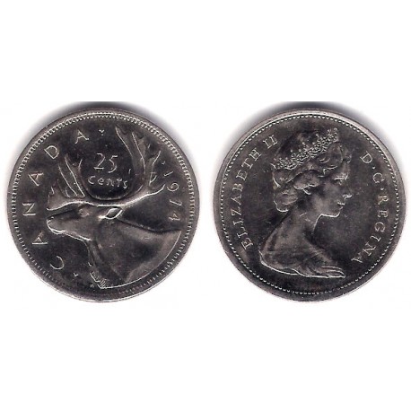 (62b) Canadá. 1974. 25 Cents (MBC)