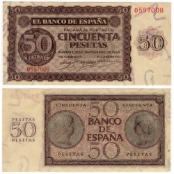 Estado Español. 1936. 50 Pesetas (EBC) Serie O