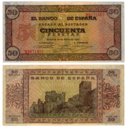 Estado Español. 1938. 50 Pesetas (EBC) Serie B