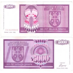 (138a) Bosnia-Hercegovina. 1992. 5000 Dinara (MBC+)