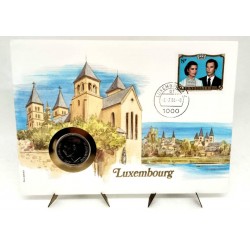 Luxemburgo. 1984. Sobre Conmemorativo con Moneda y Sello (Nuevo)