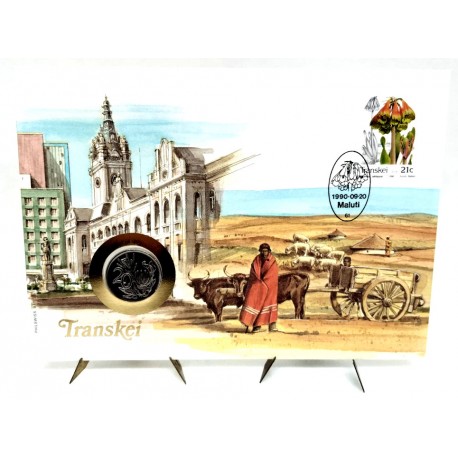 Transkei. 1990. Sobre Conmemorativo con Sello y Moneda (Nuevo)