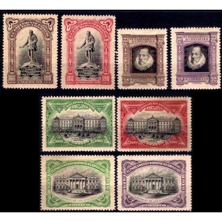 (FR11 a FR18) 1916. Serie Completa. III Centenario muerte de Cervantes (Nuevo, con marca de fijasellos