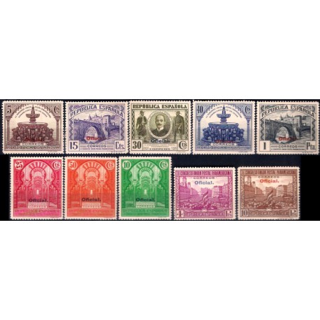 (620 a 629) 1931. Serie Completa. III Congreso UPP con "OFICIAL" (Nuevo, con marca de fijasellos)