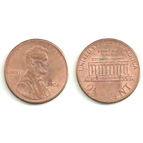 (201) Estados Unidos de América. 2000(D). 1 Cent (BC)