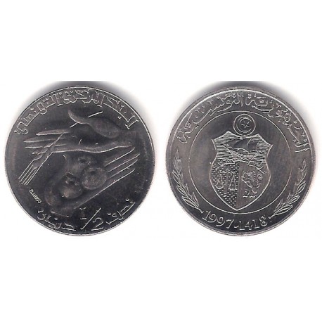 (346) República Tunecina. 1997. ½ Dinar (SC)
