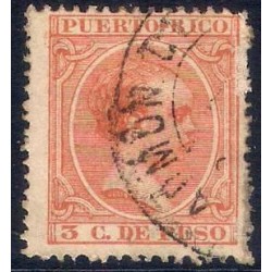 Puerto Rico Colonial. 1891-92. 3 C. de Peso (Usado)
