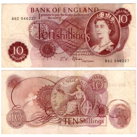 (373c) Gran Bretaña. 1960-70. 10 Shillings (MBC)