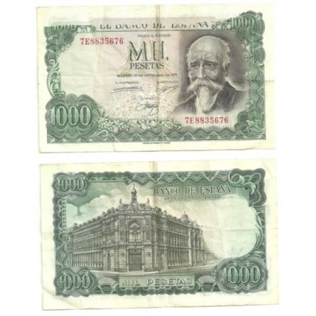 Estado Español. 1971. 1000 Pesetas (MBC) Serie 7E. Error de impresión