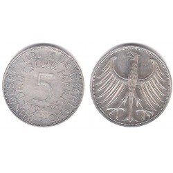 (112.1) Alemania. 1967(F). 5 Mark (MBC+) (Plata)