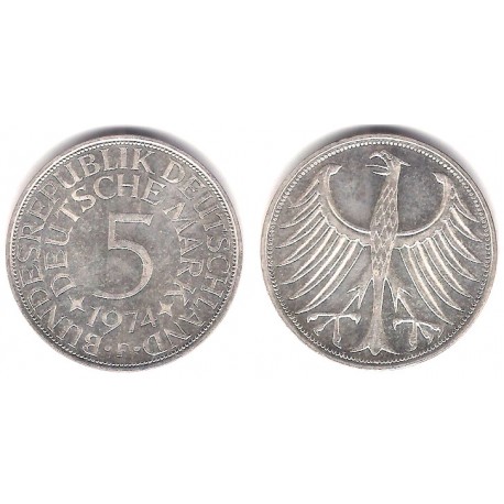 (112.1) Alemania. 1974(F). 5 Mark (SC) (Plata)