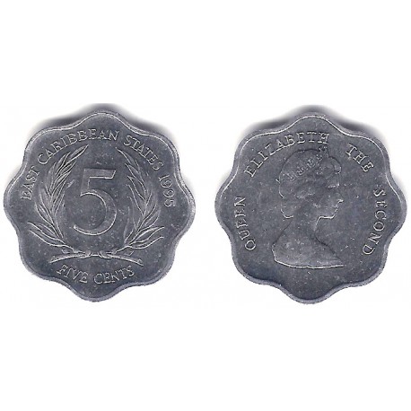 (12) Estados Orientales Caribeños. 1995. 5 Cents (EBC+)