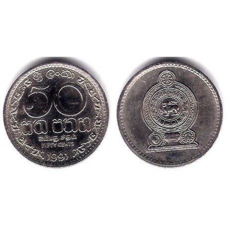 (135.2) Sri Lanka. 1991. 50 Cents (EBC+)