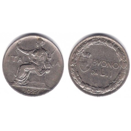 (62) Italia. 1922. 2 Lira (MBC+)