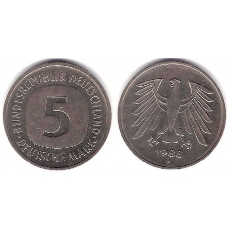 (140.1) Alemania. 1988(G). 5 Mark (MBC)