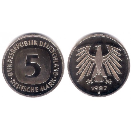 (140.1) Alemania. 1987(G). 5 Mark (Proof)