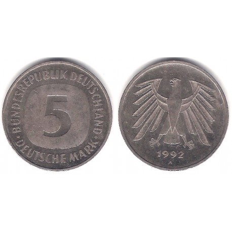 (140.1) Alemania. 1992(A). 5 Mark (MBC)