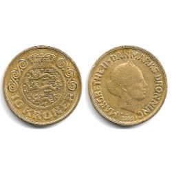 (867.1) Dinamarca. 1989. 10 Kroner (BC)