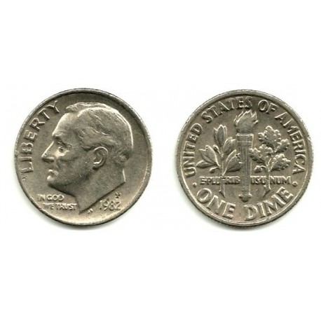(195A) Estados Unidos de América. 1982(P). 1 Dime (EBC)