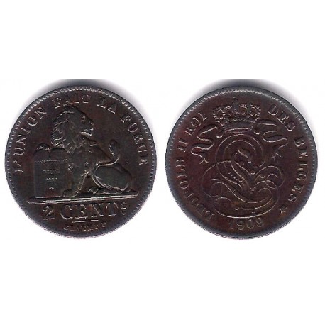 (35.1) Bélgica. 1909. 2 Centimes (MBC)