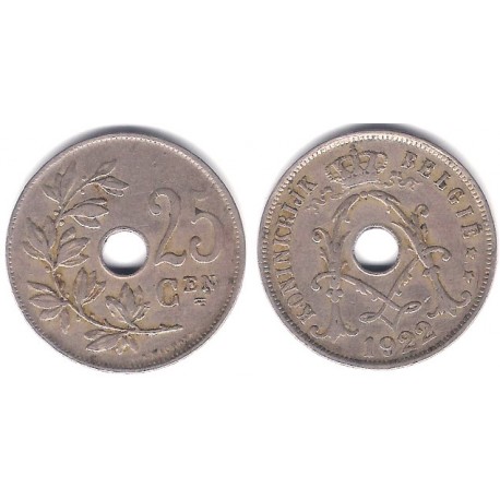 (69) Bélgica. 1922. 25 Centimes (BC/BC+)