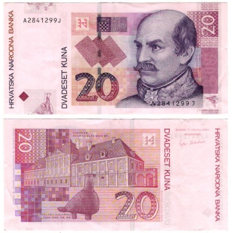 (39a) Croacia. 2001. 20 Kuna (EBC)