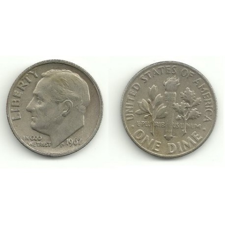 (195a) Estados Unidos de América. 1967. 1 Dime (MBC)