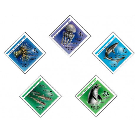 Unión Soviética. 1991. Serie Completa (Nuevo) Fauna del Mar Negro