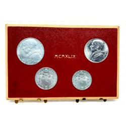 Ciudad del Vaticano. 1949. Colección de 4 Monedas (SC) Blister Original