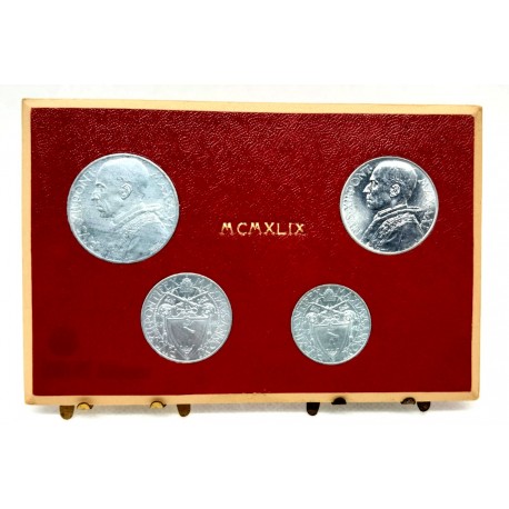 Ciudad del Vaticano. 1949. Colección de 4 Monedas (SC) Blister Original