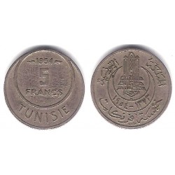 (277) República Tunecina. 1954. 5 Francs (MBC)