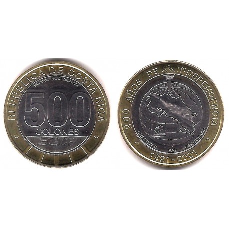 Costa Rica. 2021. 500 Colones (SC) 200 Años Independencia