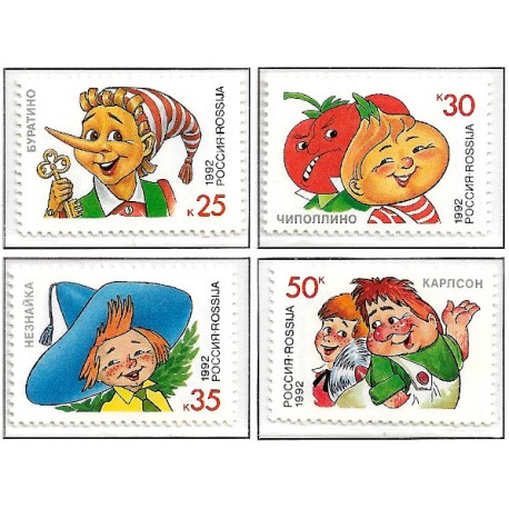 Rusia. 1992. Serie Completa (Nuevo) Personajes de Libros Infantiles