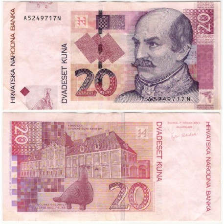 (39a) Croacia. 2001. 20 Kuna (MBC+)